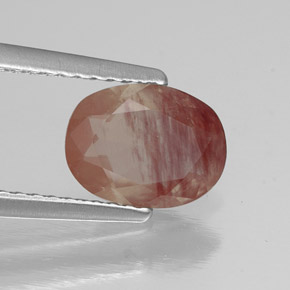 1.04캐럿 천연 허니 레드 안데신 래브라도라이트, 투명한, 투명/반투명