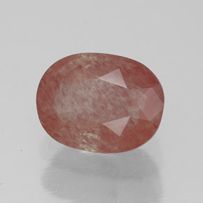 1.44캐럿 천연 허니 레드 안데신 라브라도라이트, 투명한, 8.1×6.2 mm, 투명/반투명