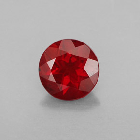 0.63캐럿 천연 오렌지 레드 안데신 라브라도라이트, 라운드 컷, 6.01 mm, VVS-VS