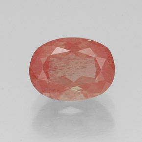 1.36캐럿 천연 허니 레드 안데신 라브라도라이트, 타원형 컷, 8.3×6.2 mm, VS
