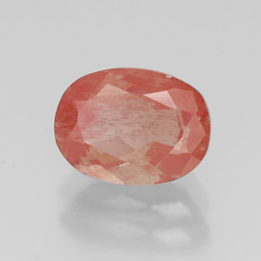 1.36캐럿 천연 허니 레드 안데신 라브라도라이트, 타원형 컷, 8.3×6.2 mm, VS