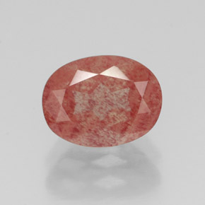 1.33캐럿 천연 허니 레드 안데신 라브라도라이트, 타원형 컷, 8.2×6.3 mm, VS