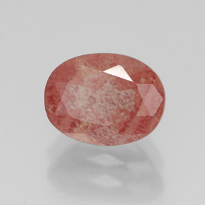 1.33캐럿 천연 허니 레드 안데신 라브라도라이트, 타원형 컷, 8.2×6.3 mm, VS