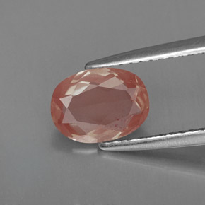 1.07캐럿 천연 허니 레드 안데신 라브라도라이트, 타원형 컷, 8.3×6.2 mm, VVS-VS