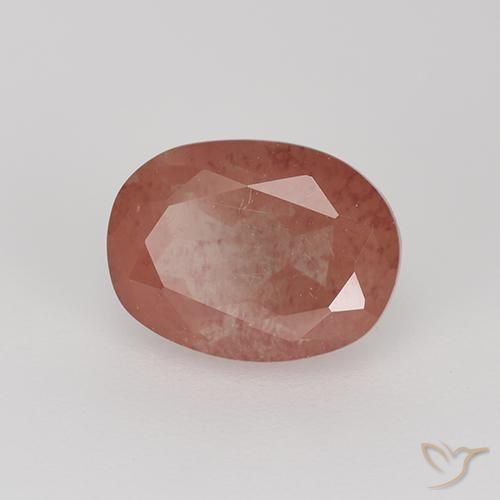 1.62캐럿 천연 미디엄 레드 안데신 래브라도라이트, 타원형 컷, 투명한