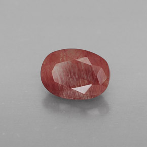 0.90캐럿 천연 허니 레드 안데신 라브라도라이트, 투명한, 7.3×5.3 mm, 투명/반투명