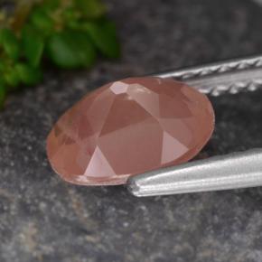 1.04캐럿 천연 허니 레드 안데신 래브라도라이트, 타원형 컷, 투명한