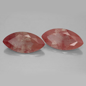캐럿 천연 허니 레드 안데신 라브라도라이트 보석, 투명한, 14×7.1 mm, 투명/반투명