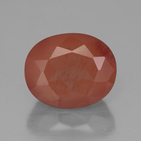 4.21캐럿 천연 허니 레드 안데신 라브라도라이트, 투명한, 11.1×9.1 mm, 투명/반투명