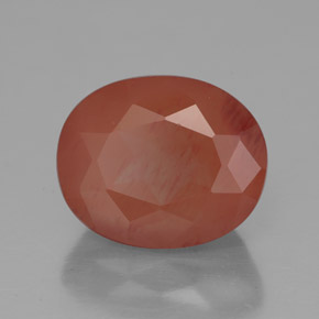 4.21캐럿 천연 허니 레드 안데신 라브라도라이트, 투명한, 11.1×9.1 mm, 투명/반투명