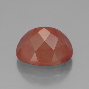 4.21캐럿 천연 허니 레드 안데신 라브라도라이트, 투명한, 11.1×9.1 mm, 투명/반투명