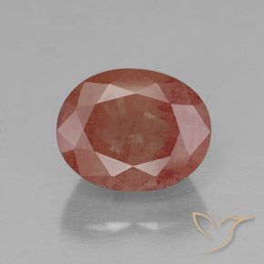 2.46ct 자연스러운 피처럼 붉은 안데신 래브라도라이트, 타원형, 투명한