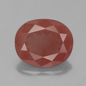 4.44캐럿 천연 허니 레드 안데신 라브라도라이트, 투명한, 12.3×10.1 mm, 투명/반투명