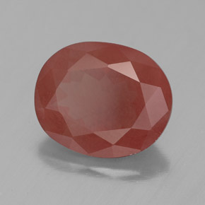 4.44캐럿 천연 허니 레드 안데신 라브라도라이트, 투명한, 12.3×10.1 mm, 투명/반투명