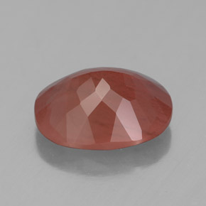 4.44캐럿 천연 허니 레드 안데신 라브라도라이트, 투명한, 12.3×10.1 mm, 투명/반투명