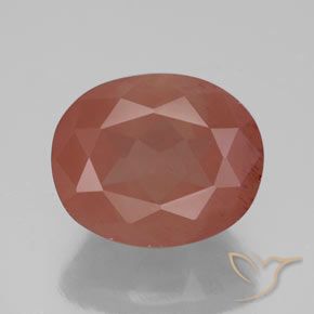 4.17ct 자연스러운 옅은 붉은 오렌지 안데신 래브라도라이트, 타원형, 투명/반투명
