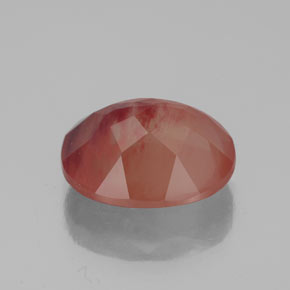 3.45캐럿 천연 허니 레드 안데신 라브라도라이트, 투명한, 11.2×9.2 mm, 투명/반투명