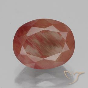 3.50ct 자연스러운 피처럼 붉은 안데신 래브라도라이트, 타원형, 투명한