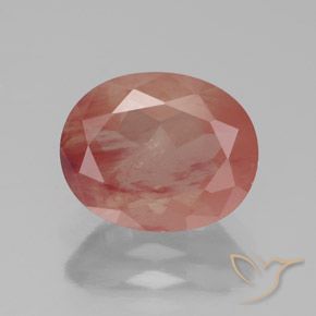 2.57캐럿 천연 옅은 붉은 오렌지 안데신 라브라도라이트, 투명한, 10.2×8.2 mm, 투명/반투명