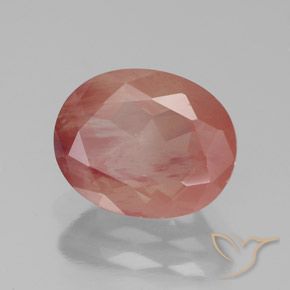 2.57캐럿 천연 옅은 붉은 오렌지 안데신 라브라도라이트, 투명한, 10.2×8.2 mm, 투명/반투명