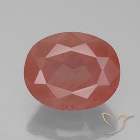 3.85ct 자연스러운 옅은 붉은 오렌지 안데신 래브라도라이트, 타원형, 투명/반투명