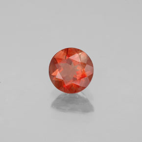 0.62캐럿 천연 레드 오렌지 안데신 라브라도라이트, 라운드 컷, 5.80 mm, VS