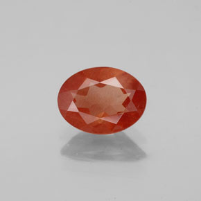 0.96캐럿 천연 레드 오렌지 안데신 래브라도라이트, 타원형 컷, VS-SI