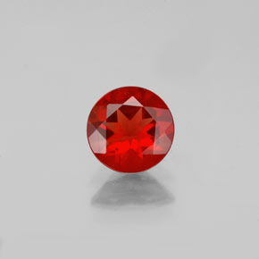 0.62캐럿 천연 오렌지 레드 안데신 라브라도라이트, 라운드 컷, 6.14 mm, VS-SI