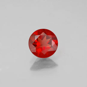 0.62캐럿 천연 오렌지 레드 안데신 라브라도라이트, 라운드 컷, 6.14 mm, VS-SI