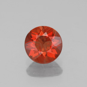 0.55캐럿 천연 오렌지 레드 안데신 라브라도라이트, 라운드 컷, 5.66 mm, VS