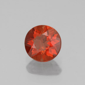 0.55캐럿 천연 오렌지 레드 안데신 라브라도라이트, 라운드 컷, 5.66 mm, VS