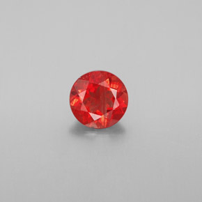 0.87캐럿 천연 허니 오렌지 안데신 라브라도라이트, 라운드 컷, 6.50 mm, VS-SI