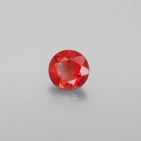 0.87캐럿 천연 허니 오렌지 안데신 라브라도라이트, 라운드 컷, 6.50 mm, VS-SI