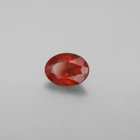 0.66캐럿 천연 허니 오렌지 안데신 라브라도라이트, 타원형 컷, 7.3×5.4 mm, VS-SI