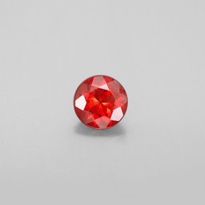 0.63캐럿 천연 허니 오렌지 안데신 라브라도라이트, 라운드 컷, 5.95 mm, VS