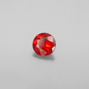 0.63캐럿 천연 허니 오렌지 안데신 라브라도라이트, 라운드 컷, 5.95 mm, VS