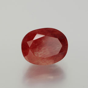 2.88캐럿 천연 허니 레드 안데신 라브라도라이트, 타원형 컷, 10.1×8 mm, 투명한