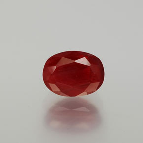 1.63캐럿 천연 허니 레드 안데신 라브라도라이트, 타원형 컷, 8.3×6.2 mm, 투명한