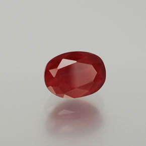 1.63캐럿 천연 허니 레드 안데신 라브라도라이트, 타원형 컷, 8.3×6.2 mm, 투명한