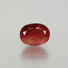 1.47캐럿 천연 허니 레드 안데신 라브라도라이트, 타원형 컷, 8.4×6.3 mm, 투명한
