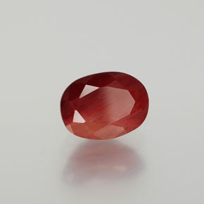 1.47캐럿 천연 허니 레드 안데신 라브라도라이트, 타원형 컷, 8.4×6.3 mm, 투명한