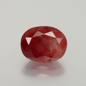 2.40캐럿 천연 허니 레드 안데신 래브라도라이트, 타원형 컷, 투명한