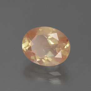 2.76캐럿 천연 허니 오렌지 안데신 라브라도라이트, 타원형 컷, 10.3×8.3 mm, 투명한
