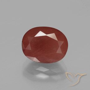 2.88ct 자연스러운 오렌지 레드 안데신 래브라도라이트, 타원형, 투명한
