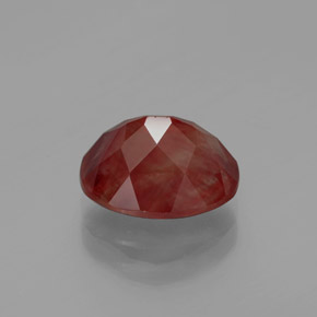 2.88캐럿 천연 딥 레드 안데신 라브라도라이트, 타원형 컷, 10.1×8.1 mm, 투명한