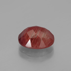 2.73캐럿 천연 딥 레드 안데신 래브라도라이트, 타원형 컷, 투명한