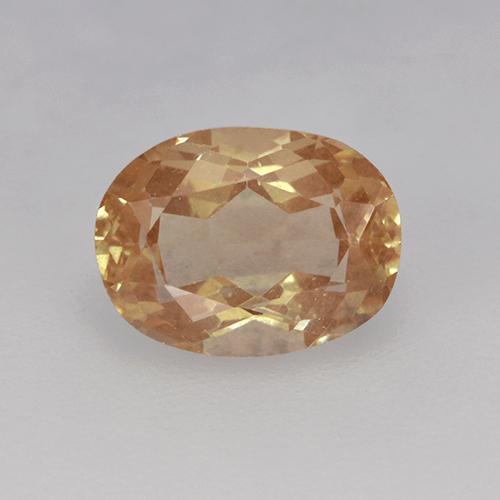 1.40캐럿 천연 샴페인 안데신 라브라도라이트, 타원형 컷, 8.4×6.3 mm, 투명한