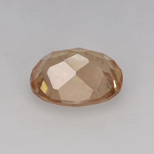 1.40캐럿 천연 샴페인 안데신 라브라도라이트, 타원형 컷, 8.4×6.3 mm, 투명한