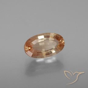 1.48캐럿 천연 미디엄 피치 안데신 래브라도라이트, 타원형 컷, 투명한