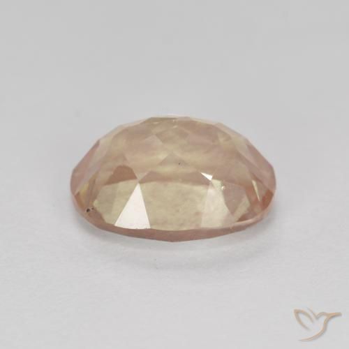 1.94캐럿 천연 복숭아 황금 안데신 라브라도라이트, 타원형 컷, 9.2×7 mm, 투명한